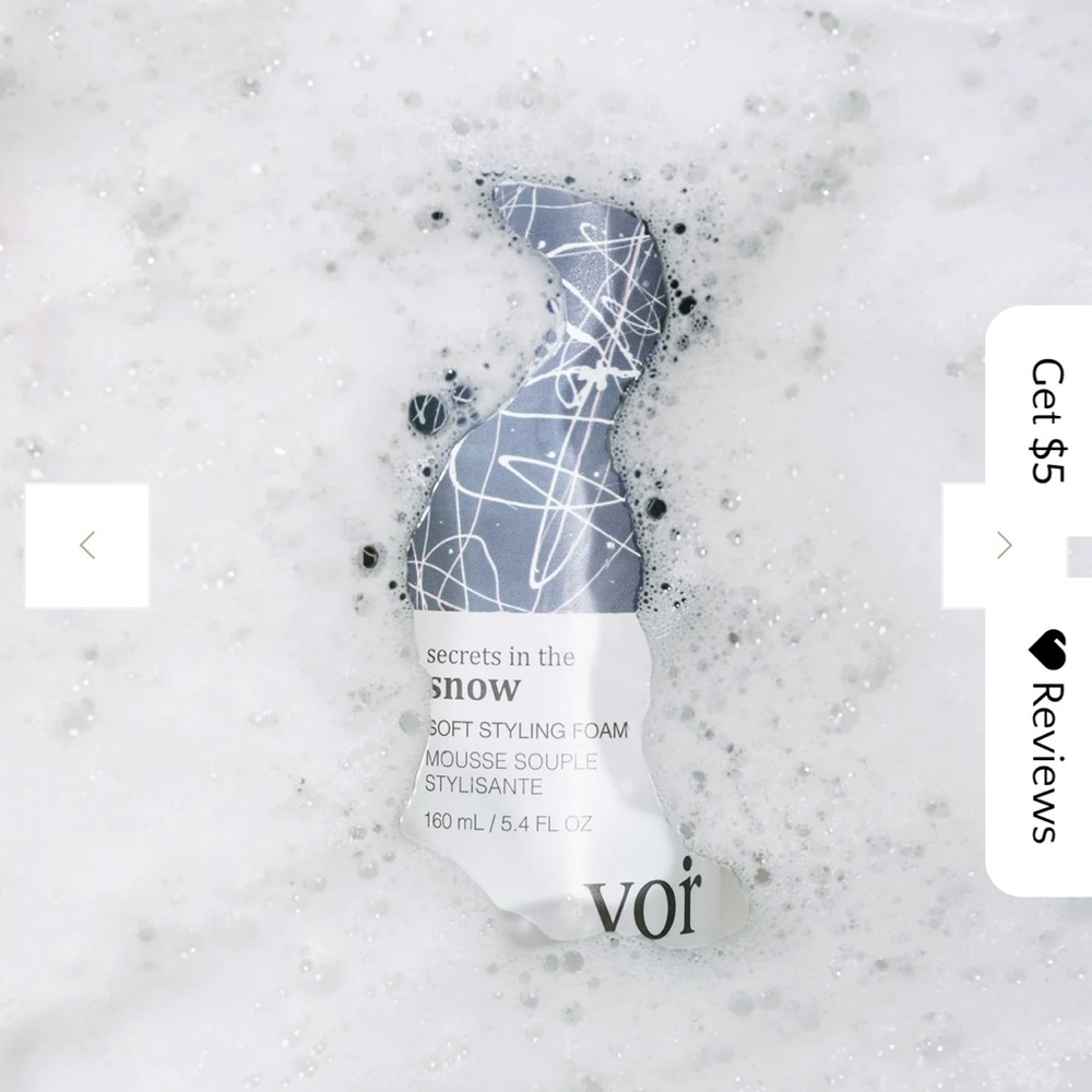 2/$25 VOIR SECRETS IN THE SNOW SOFT STYLING FOAM - BRAND NEW!